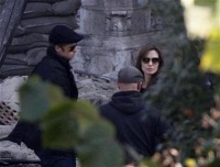 Angelina Jolie junto a Brad Pitt durante el rodaje de su película